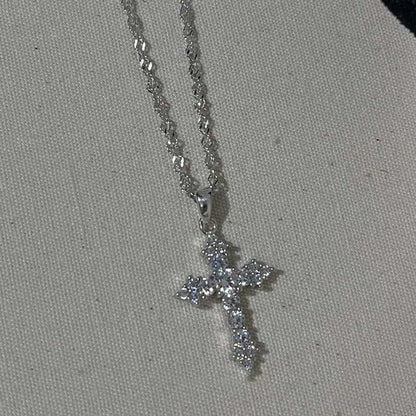 Cubic Zirconia Cross Pendant Necklace