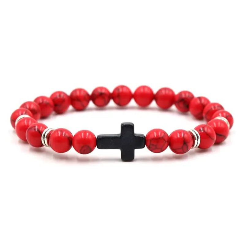 Natural Stone Cross Bracelet – Christian Faith Jewelry