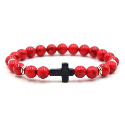 Natural Stone Cross Bracelet – Christian Faith Jewelry