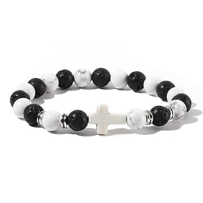 Natural Stone Cross Bracelet – Christian Faith Jewelry