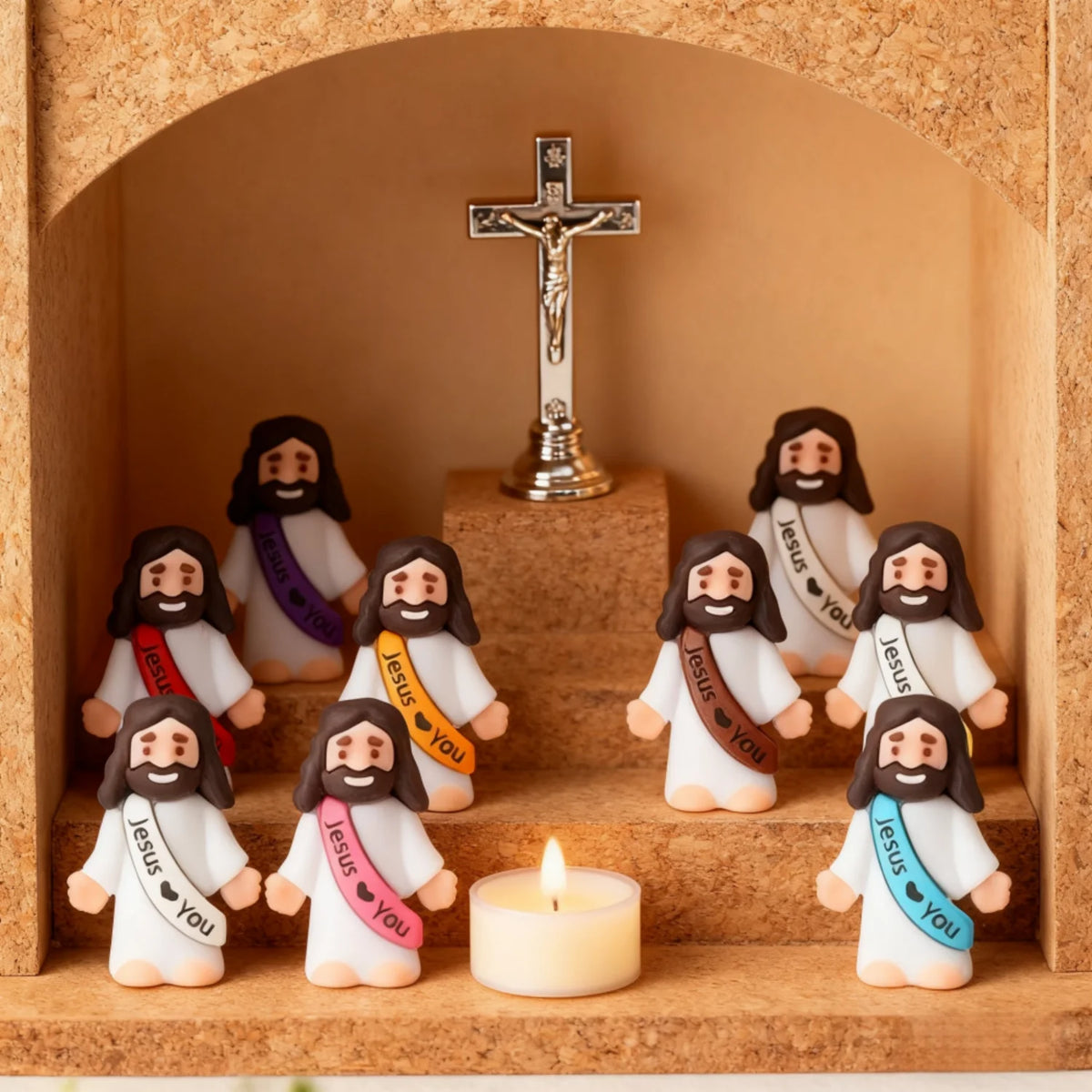 Mini Jesus Figurines – Cute Religious Decorations for Christmas, Easter & Everyday Faith