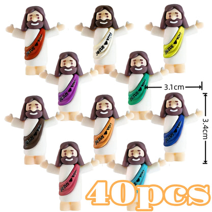 Mini Jesus Figurines – Cute Religious Decorations for Christmas, Easter & Everyday Faith