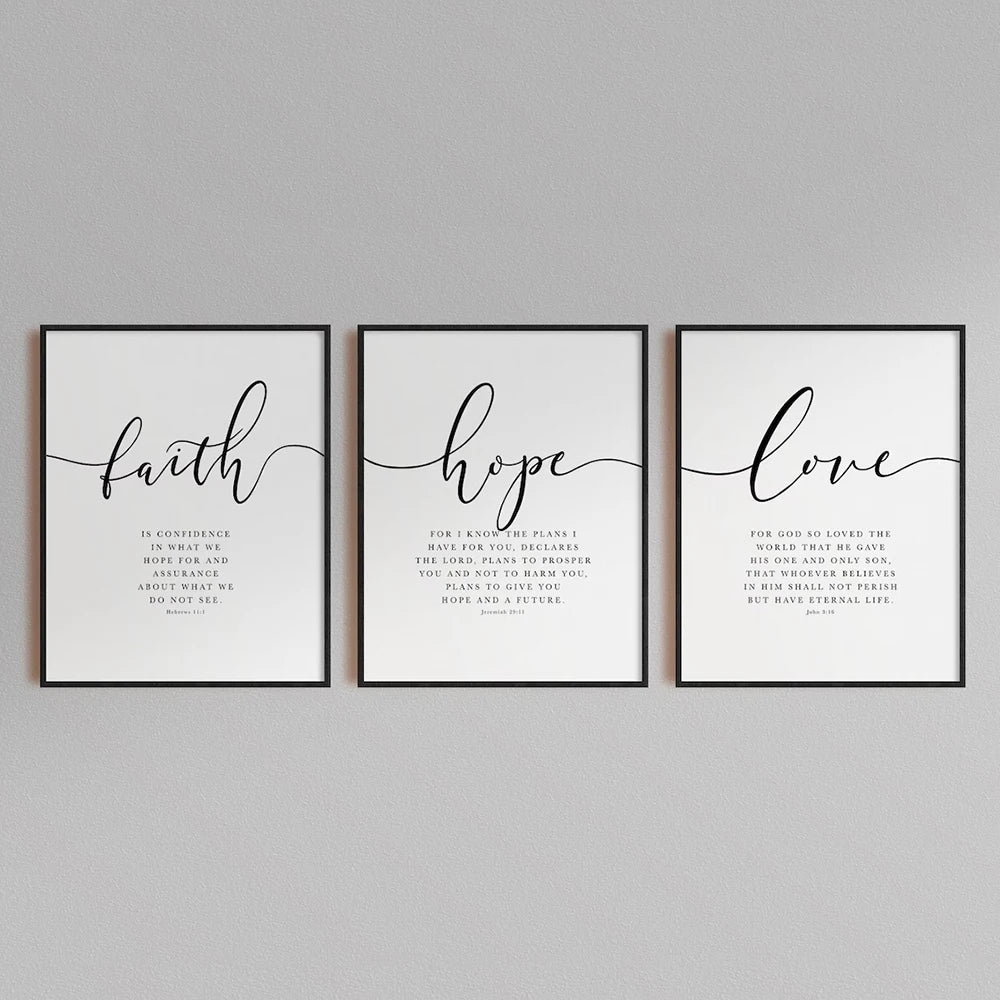 Faith Hope Love Wall Decor Art – Minimal & Meaningful