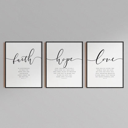 Faith Hope Love Wall Decor Art – Minimal & Meaningful