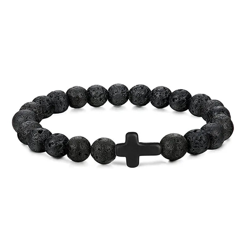 Natural Stone Cross Bracelet – Christian Faith Jewelry