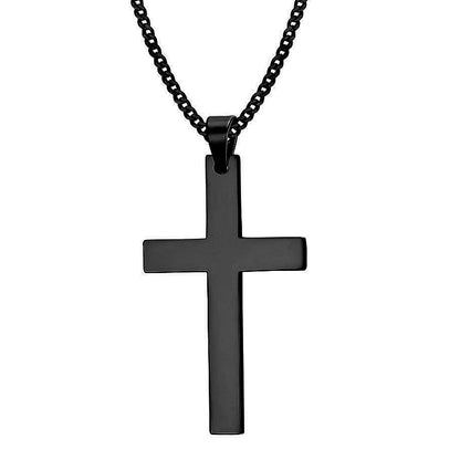 Classic Stainless Steel Cross Necklace – Waterproof Christian Cross Pendant for Men & Women