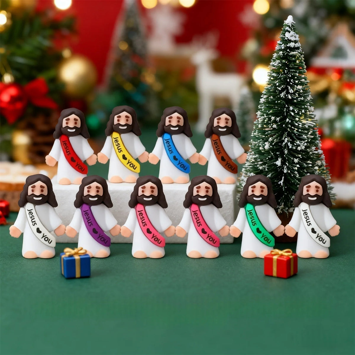 Mini Jesus Figurines – Cute Religious Decorations for Christmas, Easter & Everyday Faith