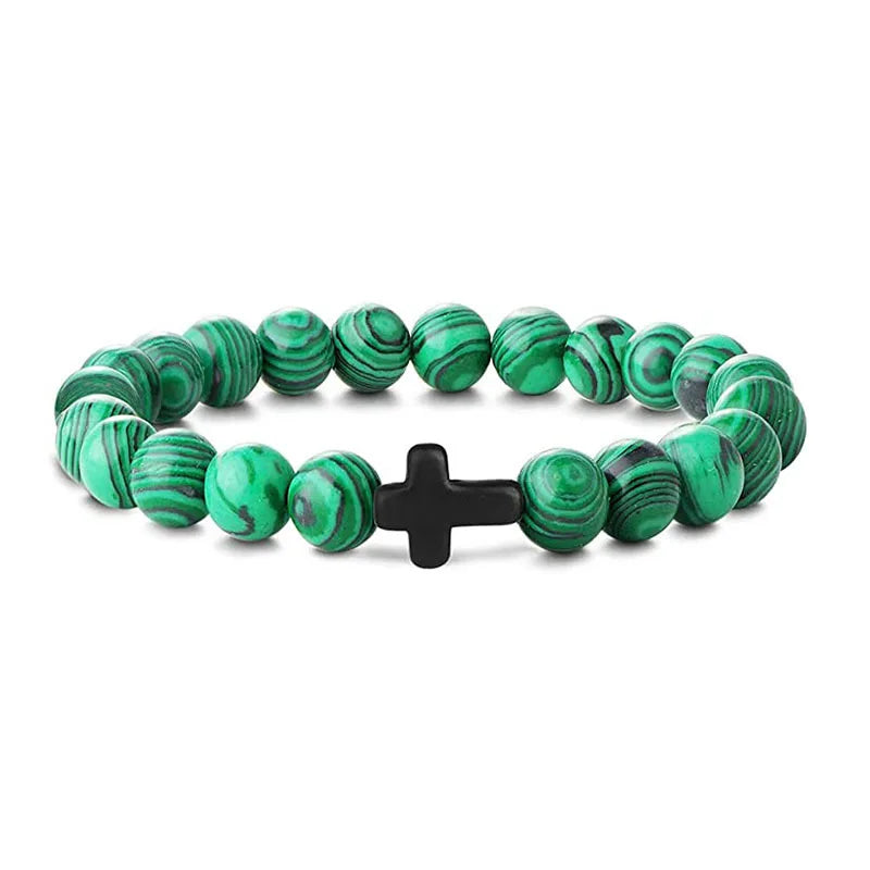 Natural Stone Cross Bracelet – Christian Faith Jewelry