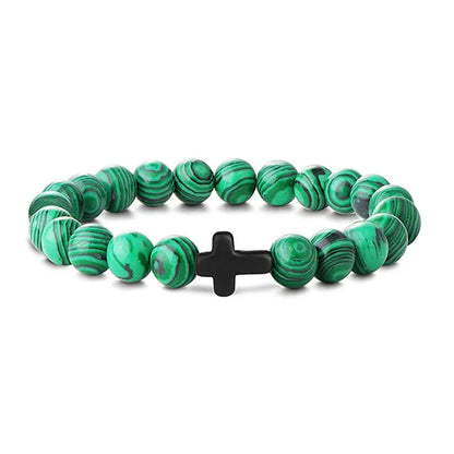 Natural Stone Cross Bracelet – Christian Faith Jewelry