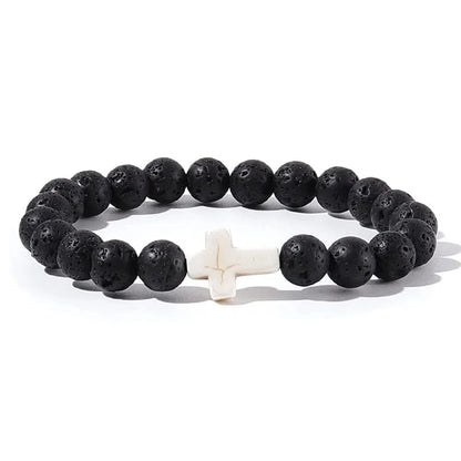 Natural Stone Cross Bracelet – Christian Faith Jewelry