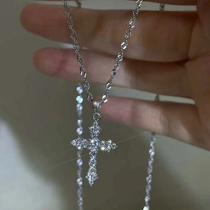 Cubic Zirconia Cross Pendant Necklace