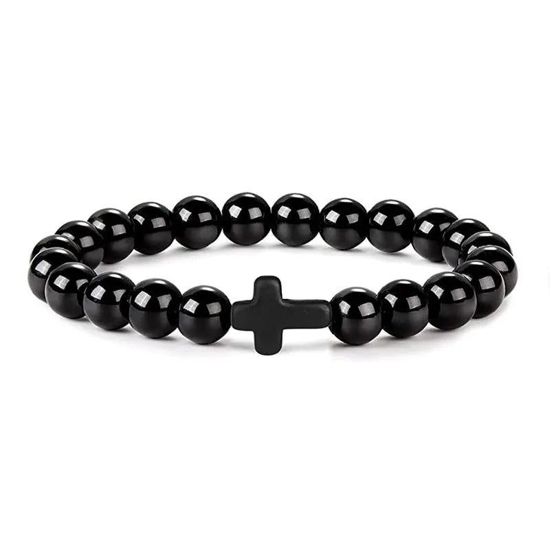 Natural Stone Cross Bracelet – Christian Faith Jewelry