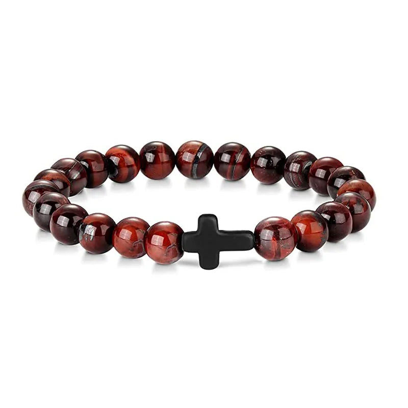 Natural Stone Cross Bracelet – Christian Faith Jewelry
