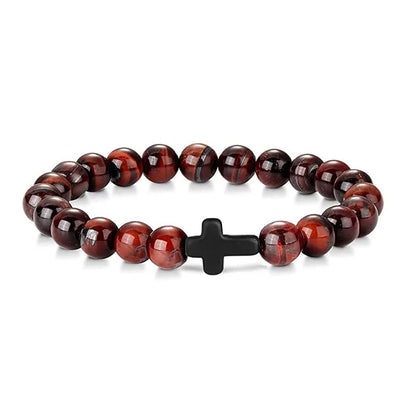 Natural Stone Cross Bracelet – Christian Faith Jewelry