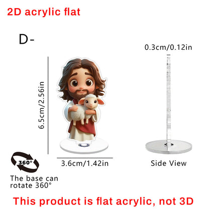 Cute Jesus Acrylic Stand – Modern Christian Desk Decor
