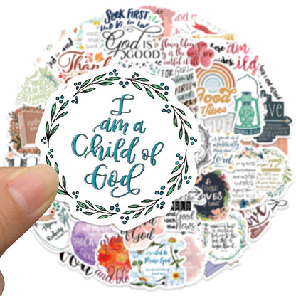 Notebook Stickers - 52 Jesus Phrases Bible Quotations Notebook Stickers
