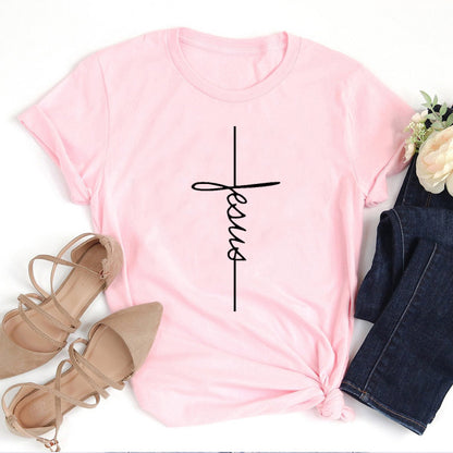 JESUS ART WOMEN’S T-SHIRT – FAITH WITH GRACE