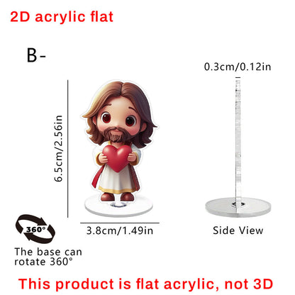 Cute Jesus Acrylic Stand – Modern Christian Desk Decor