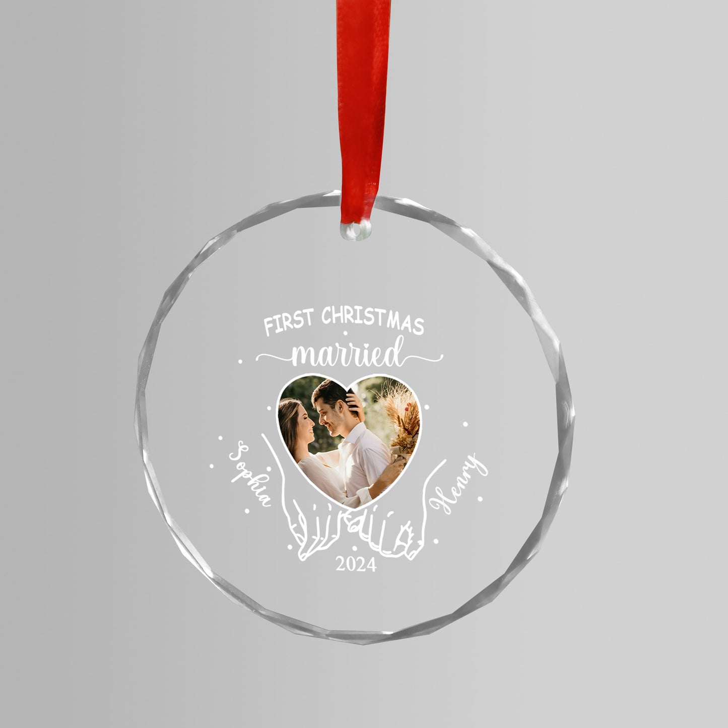 Christmas Couple Ornament | Personalized Glass Christmas Decoration