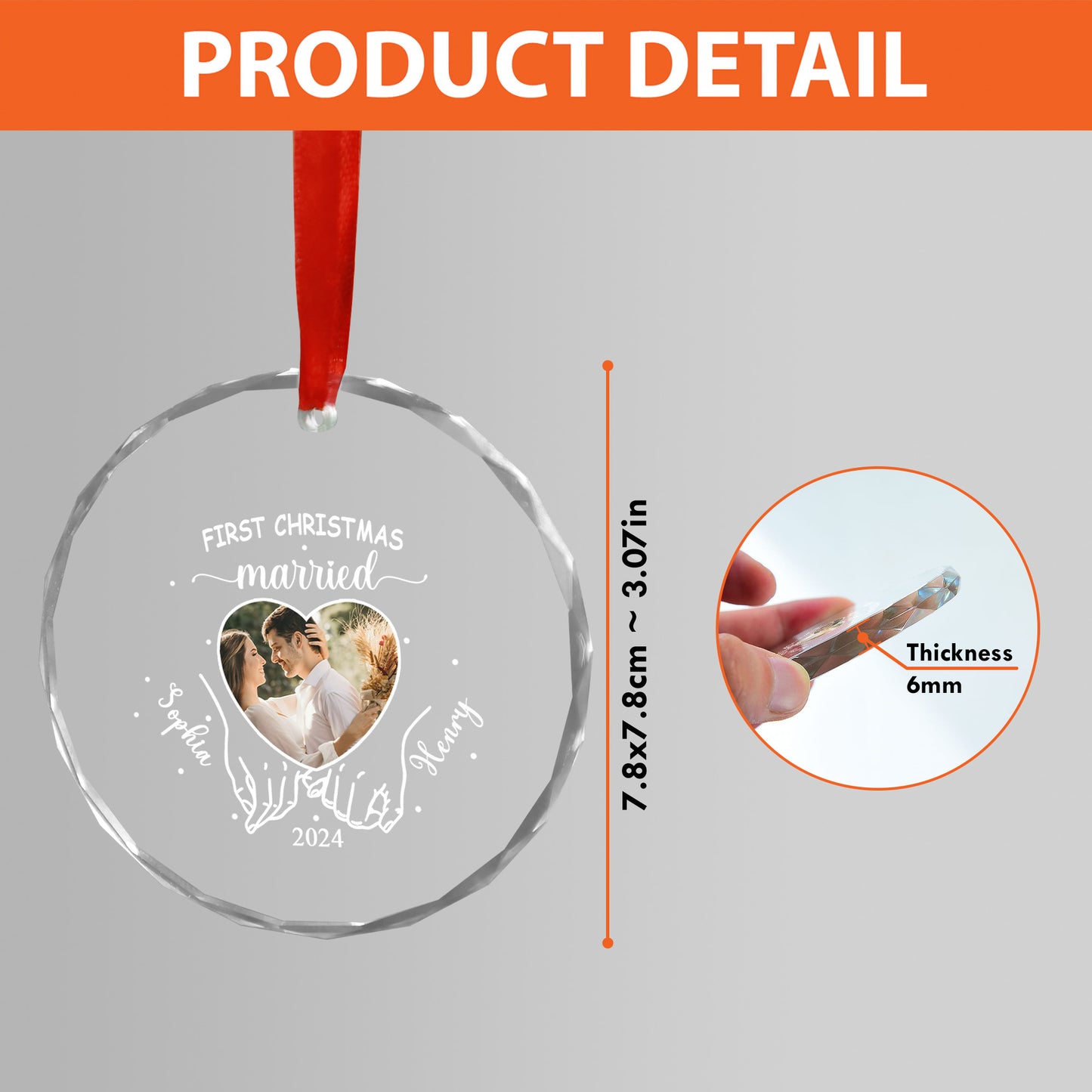 Christmas Couple Ornament | Personalized Glass Christmas Decoration