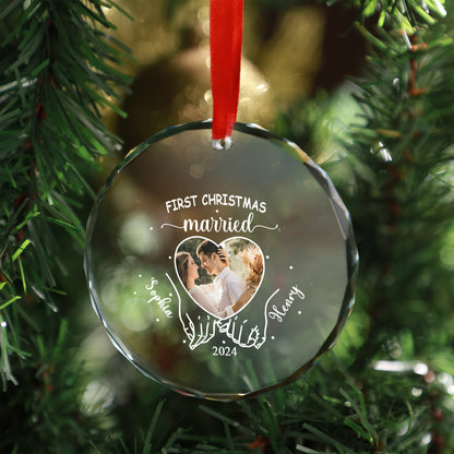 Christmas Couple Ornament | Personalized Glass Christmas Decoration