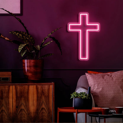 Holy Cross LED Neon Sign,Custom Led Neon Sign, Christian Wall Art
