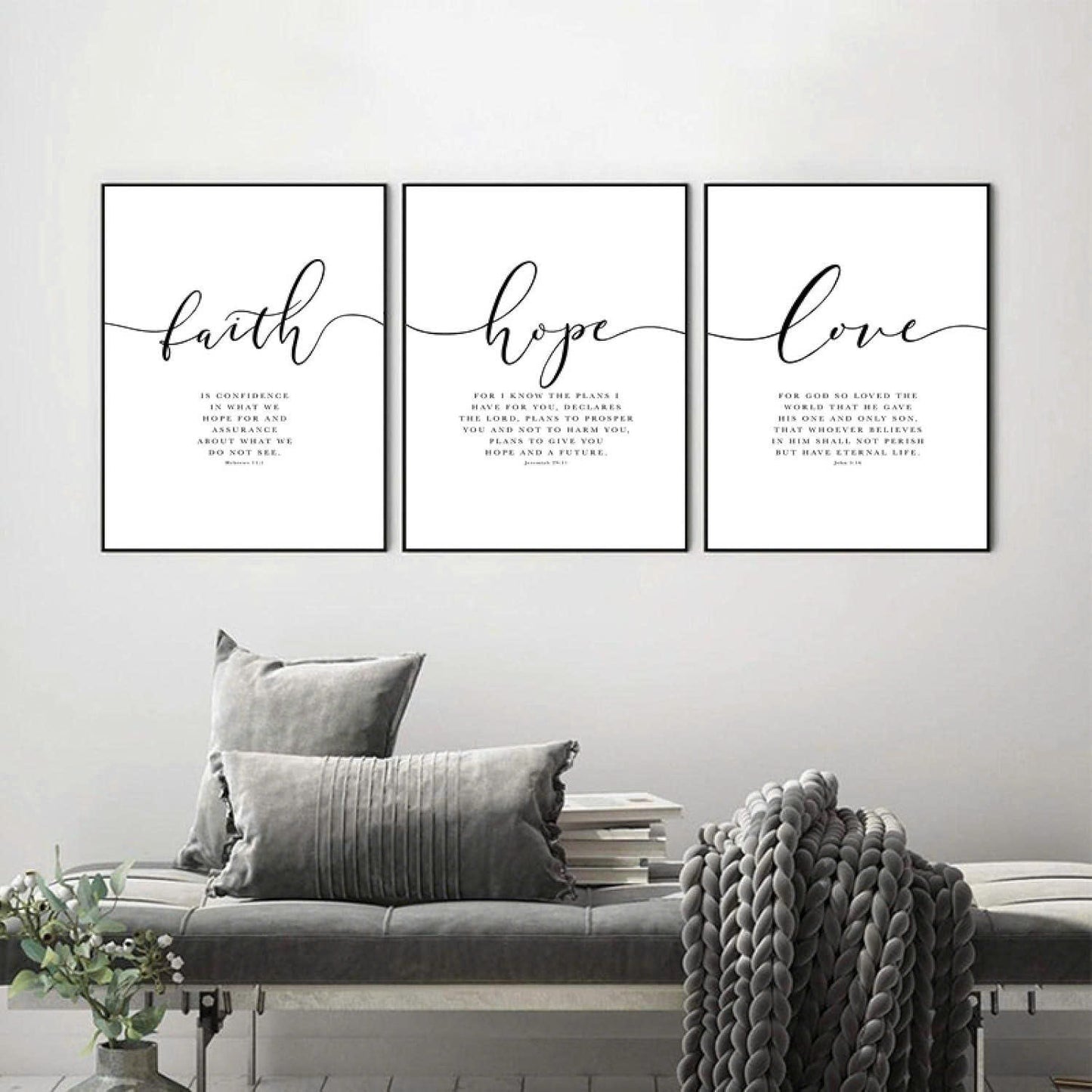 Faith Hope Love Wall Decor Art – Minimal & Meaningful